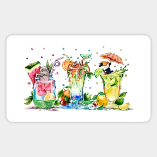 Cute animals and Cocktails Magnet